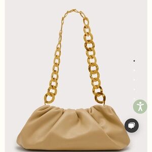 Cult Gaia Tan Shoulder Bag with Gold Chain